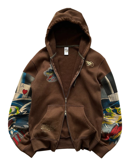 Ed Hardy Brown Zip Up