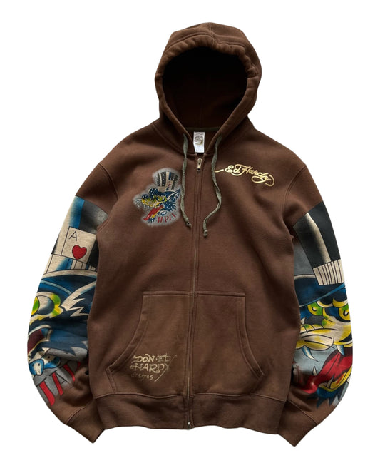 Ed Hardy Brown Zip Up